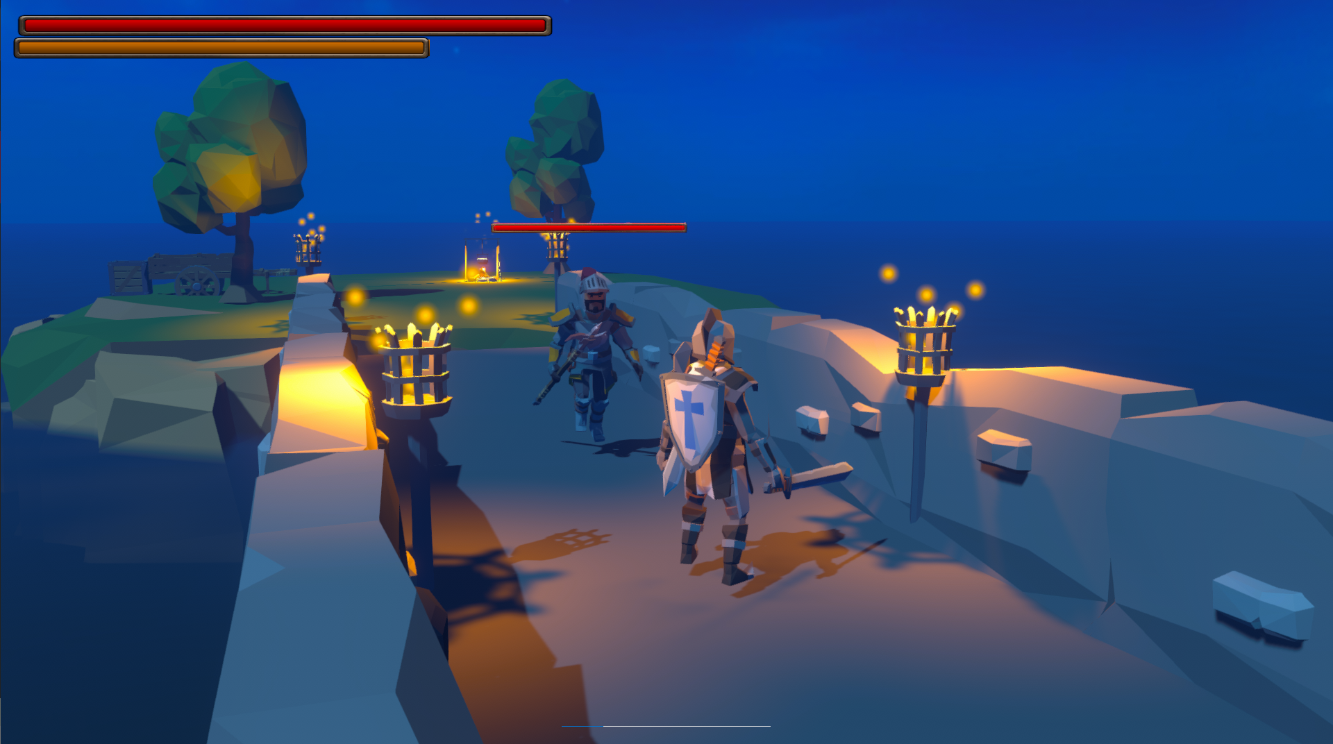 Cena de combate em terceira pessoa do jogo 3rd Person Combat